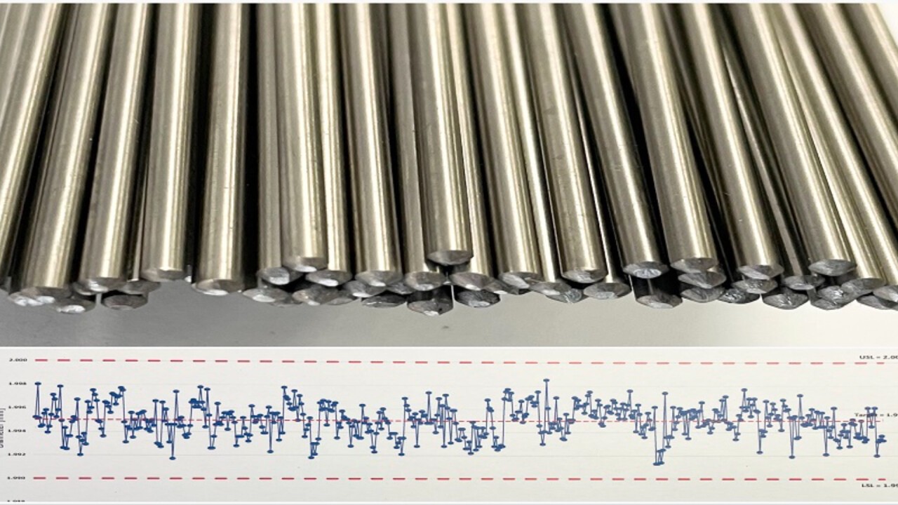 Precision round bars with statistical analysis